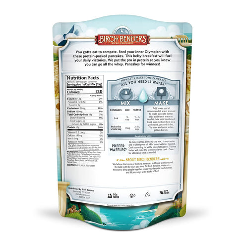 15 1 (Pack 6) Performance Protein Pancake and Waffle Mix with Whey Protein by Birch Benders, Grams Protein Per Serving