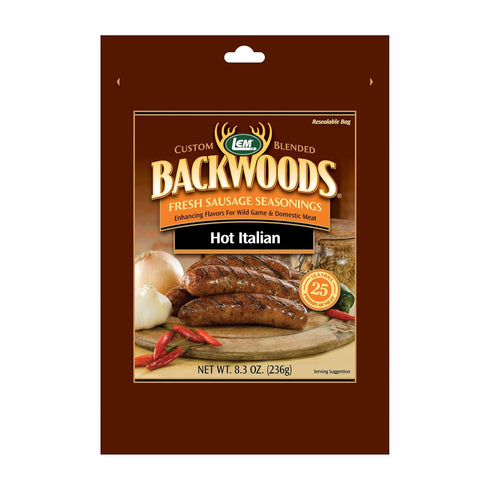 LEM Products Backwoods Hot Italian Fresh Sausage Seasoning, Ideal for Wild Game