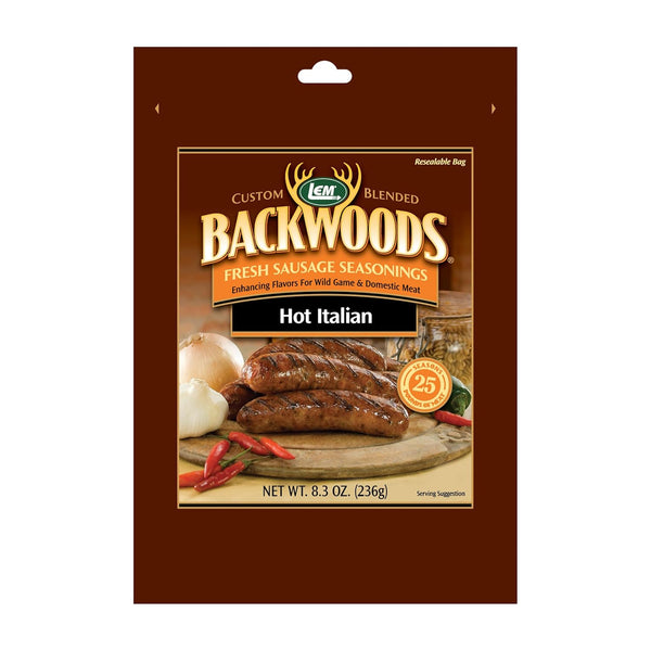 LEM Products Backwoods Hot Italian Fresh Sausage Seasoning, Ideal for Wild Game