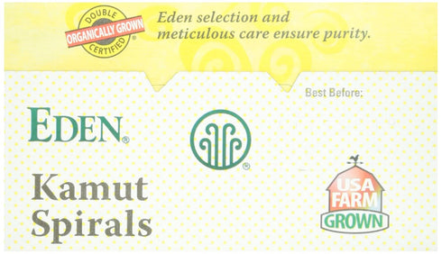 12 oz, 100% Eden Organic Kamut Spirals, Whole Grain, Fusilli, Macaroni Cut, Non-GMO