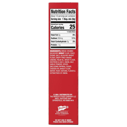 5 oz (Pack 8) French's Seasoned Coating Mix, Crispy Fried Onion, Delicious Swap for Traditional Breadcrumbs When