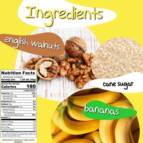 3 1.25 oz (12-Pack) Crazy Go Nuts Walnuts - Maple, Banana, Coconut, Oatmeal Cookie, Healthy Snacks, Vegan, Gluten Free