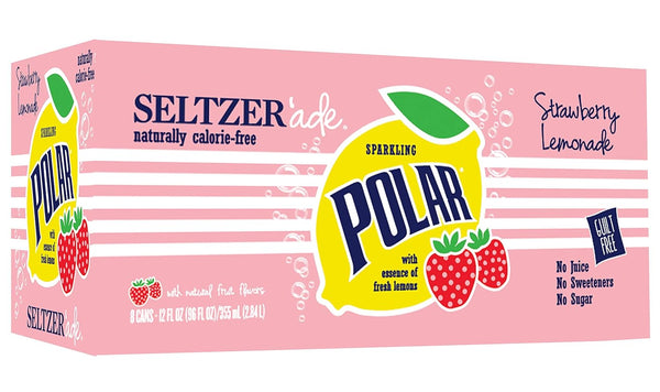 Polar Strawberry Lemonade Seltzer'ade, 12 Fluid Ounce (Pack of 8)