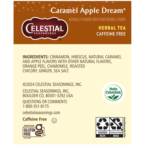 18 Count (Pack 6) Celestial Seasonings Herbal Tea, Caramel Apple Dream