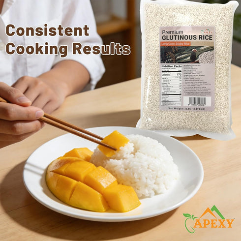APEXY 10 lb Premium Long Grain Sweet Rice Glutinous Sticky Rice, Non-GMO | Perfect for Asian Desserts, Sushi, Dumplings