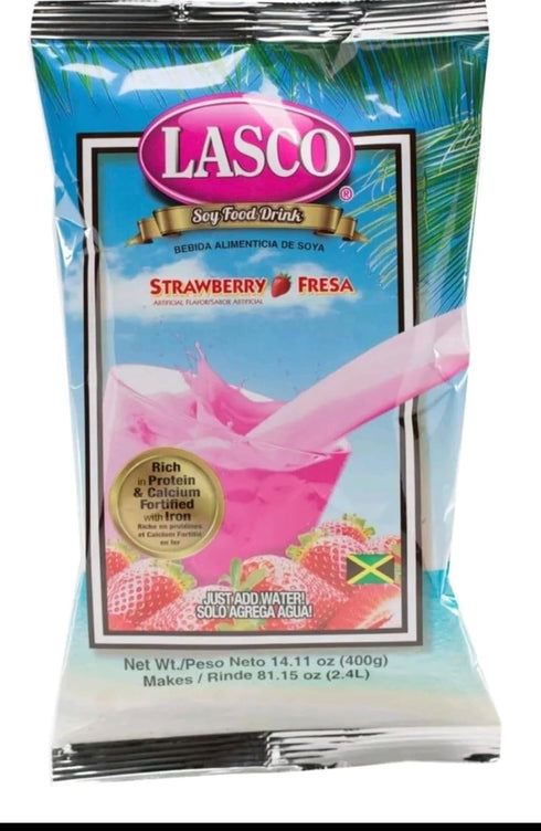 Lasco Soy Food Drink Strawberry, 14.11 oz (400 g) Pack | Jamaican Strawberry-Flavored