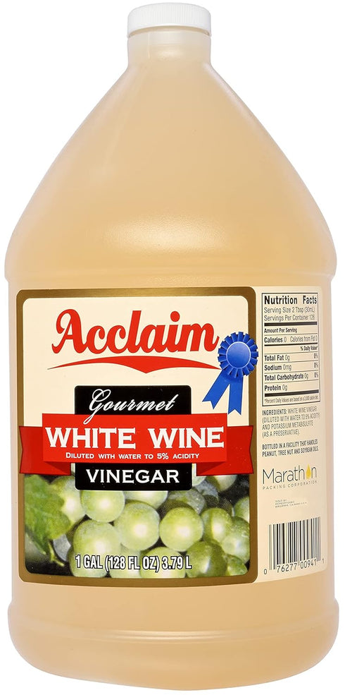 Acclaim Gourmet White Wine Vinegar, 128 Ounces (1 Gallon) - 5% Acidity