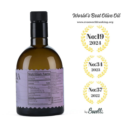 300+ 16.8 oz. Solivera Mini Verde Extra Virgin Olive Oil Cold Pressed, High Polyphenols, Baby-Friendly Blend, Smooth