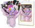 Preserved Flowers Bouquet 5 Real Roses, Flowers for Delivery, Long-Lasting Mixed Purple