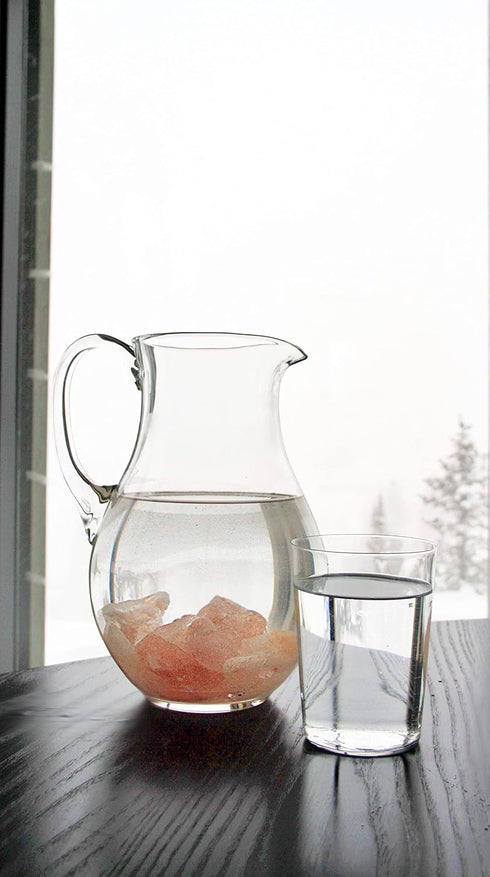 Original Himalayan Crystal Salt Sole Jar + Stones | A Natural Electrolyte Solution to Support Hydration, pH Balance