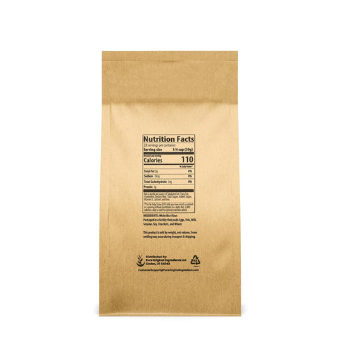(1.5 lb) Pure Original Ingredients White Rice Flour Unbleached & Untreated, Flour Alternative, Vegan.