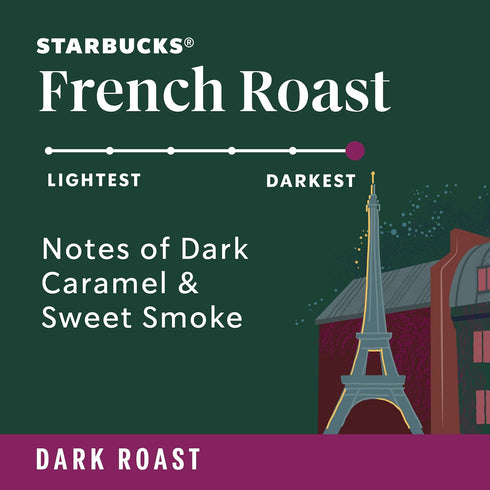 18 oz Starbucks Whole Coffee Beans, Dark Roast Hot or Iced Coffee, French Roast