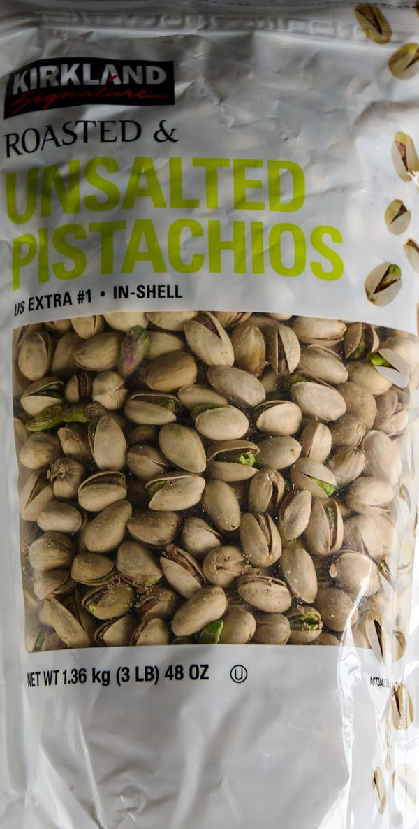 KIRKLAND Signature Roasted Unsalted US Extra #1 In-Shell Pistachios, 48 Ounce