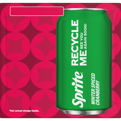 12 oz, 12 Pack Sprite Winter Spiced Cranberry, Lemon-Lime and Cranberry Flavored Soda Pop Soft Drink, fl