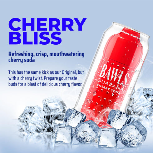 Bawls 16oz 12 Pack Guarana Cherry, Guarana Drink, Guarana Soda, Guarana Fueled Soda for Energy, High Energy Caffeinated