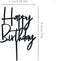 Happy Birthday Cake Topper - Black Birthday Party Decoration