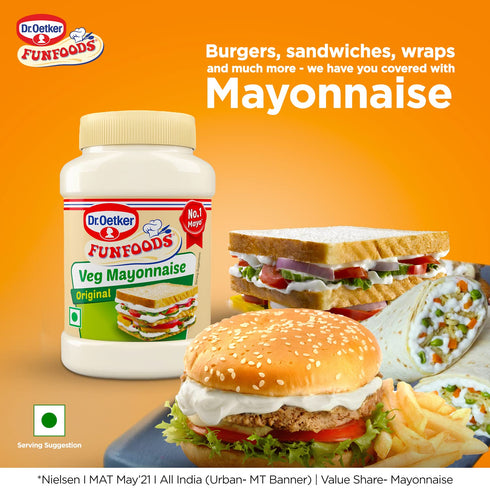 Funfoods 275g - Mayonnaise, Bottle - Veg - Eggless - India