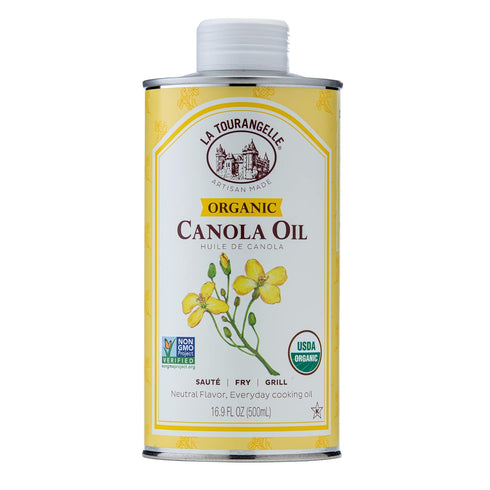 La Tourangelle Organic Canola Oil, Expeller-Pressed Non-GMO, High Heat Neutral Cooking Oil, 16.9 fl oz