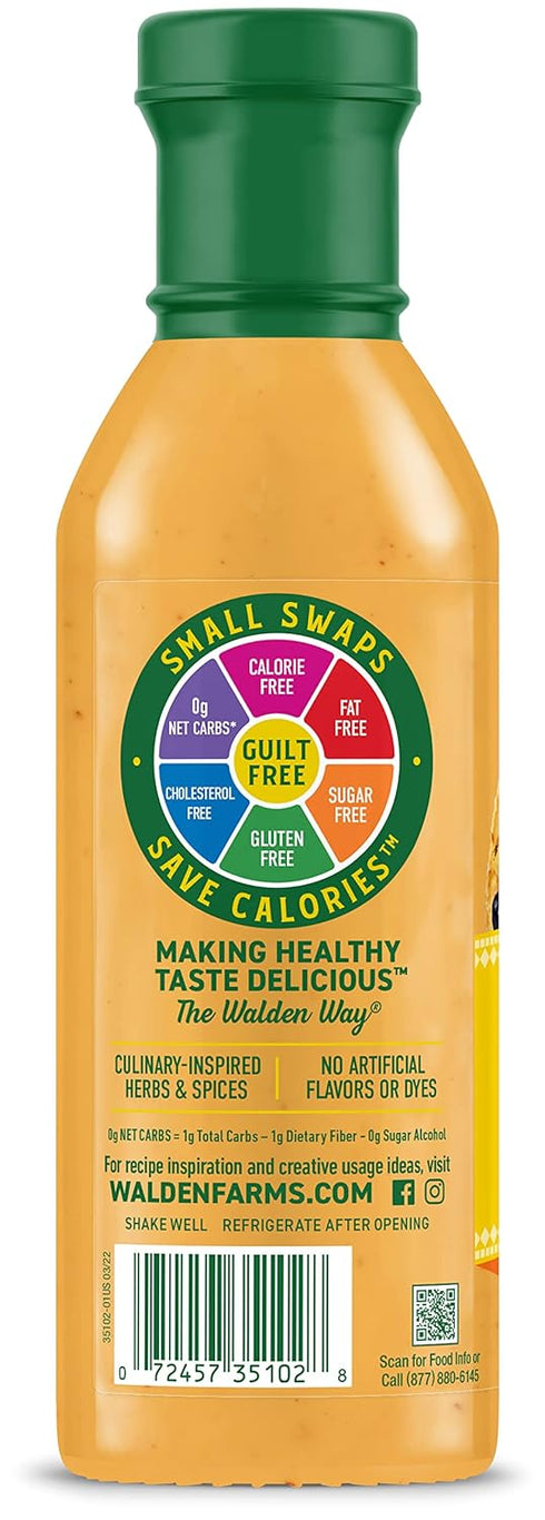 Walden Farms Queso Street Taco Sauce 12oz. Bottle - Creamy and Flavorful, Vegan, Paleo and Keto Friendly, Non-Dairy Milk Substitute - Perfect Taco Salads, Burritos, Rice Bowls and Many More