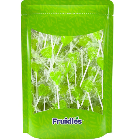 5g (300 Fruidles Lollipops Mini Heart Shaped Flavored Delicious Lollipop, Individually Wrapped, Lollipop Lollipops