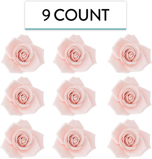 3 Inch, 9 Count Global Sugar Art Peace Rose Sugar Cake Flowers, Pink by Chef Alan Tetreault