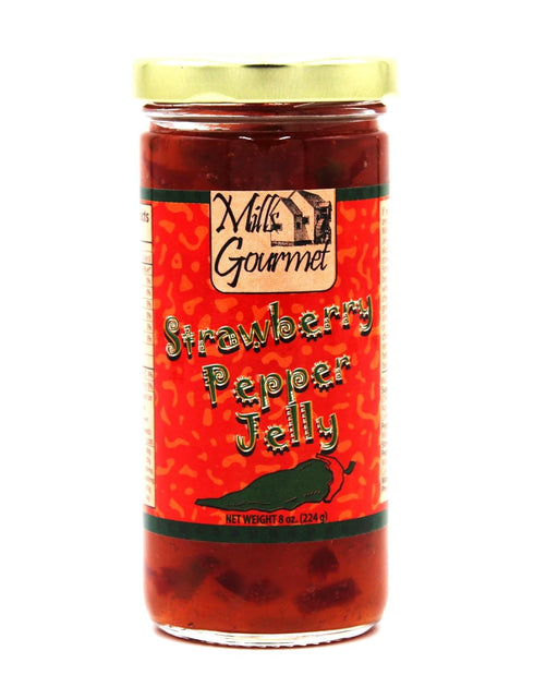Mills Gourmet Strawberry Pepper Jelly - Bursting with Flavors of Mildly Spicy Jalapeno Peppers,