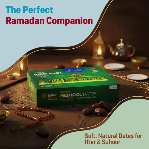 4.4 lb (2kg) Sahara Gold Authentic Medjool Dates from Palestine - Plump, Whole, Gluten-Free - Naturally Sweet