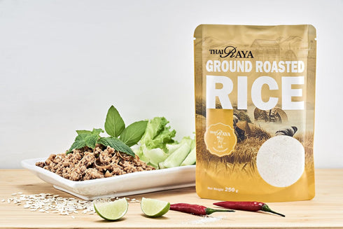 250 8.8 oz ThaiRaya Ground Roasted Rice (Khao kua), grams, Thai food ingredient Laab Namtok zip lock bag easy to store