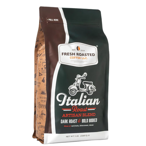 Fresh Roasted Coffee, Italian Roast, 5 lb (80 oz), Dark, Kosher, Ground