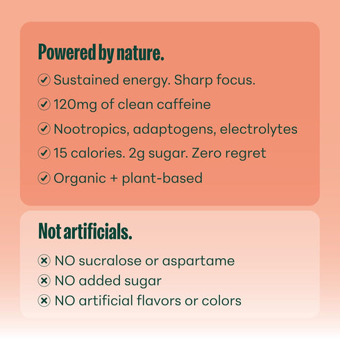 120mg 15 2g Tangerine-12 Pack -12oz NOOMA - Performance Energy Drink - Pre Workout Drink - Nootropics, Adaptogens +