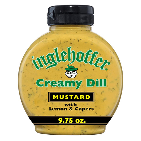 Inglehoffer Creamy Dill Mustard 9.75 oz, Savory Mustard with Dill, Lemon &