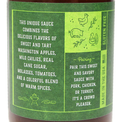 American Stockyard Organic Harvest Apple BBQ Sauce - 14.5oz Bottle - Family Friendly, Handcrafted