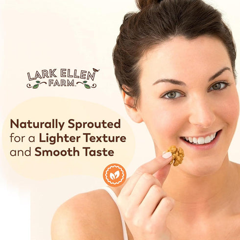 10 Oz, 3 Pack Lark Ellen Farm Organic Sprouted Walnuts Raw, Unsalted, Keto-Friendly, Healthy Vegan Snack, Gluten-Free