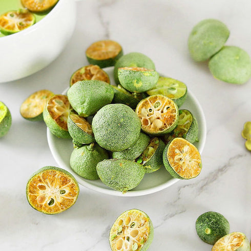 4.2oz/120gGreen WAKIKI Natural Dried Green Kumquat, Manderin Dehydrated Kumquat Slices, No Added Sugar, Natural Dried