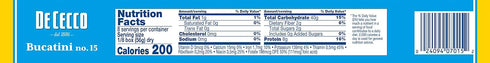 De Cecco No.15, 1 (Pack 5) Semolina Pasta, Bucatini Pound