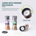 Soeos Spice Seasoning Set of 3 with Integrated Grinders: Spicy Garlic, Garlic & Herbs, Garlic Salt, Seasoning Gift Set