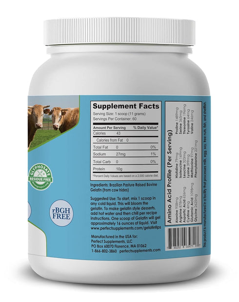 660 100% Perfect Supplements Perfect Bovine Gelatin Grams Beef Gelatin Collagen Protein Supports Healthy Skin & Joint