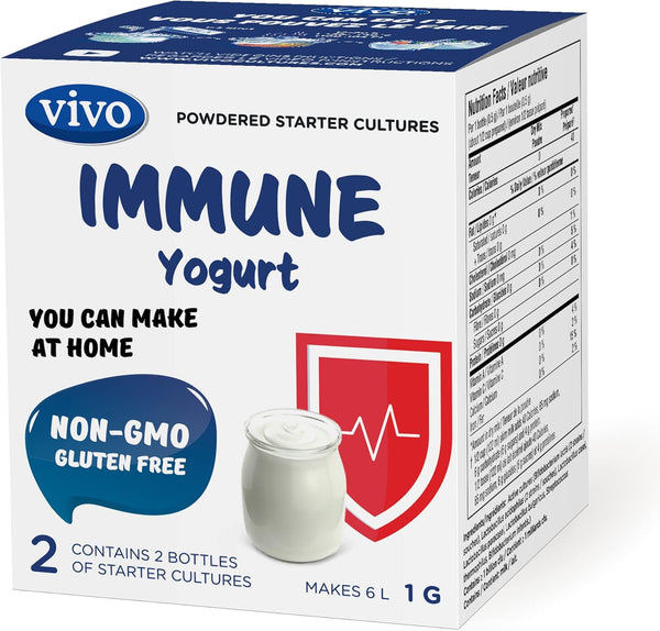 VIVO Immune Yogurt Starter/Natural (5 Boxes) Makes up to 30 quarts of