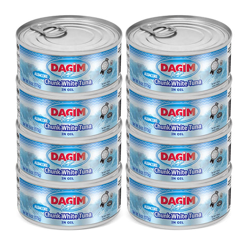 Dagim Chunk White Albacore Tuna in Oil Kosher Certified, Canned Tuna Fish, 6