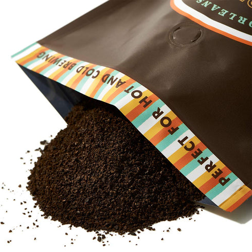 100% GRADY'S COLD BREW, New Orleans Style, Arabica Medium Dark Roast Coffee & Chicory, Ground for Hot Coffee and Cold