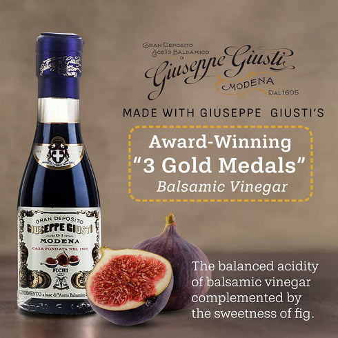 3.38 oz (100 ml) Pack 1 Giusti Fig Balsamic Vinegar-Based Condiment from Modena Italy Premium Italian Aceto Balsamico