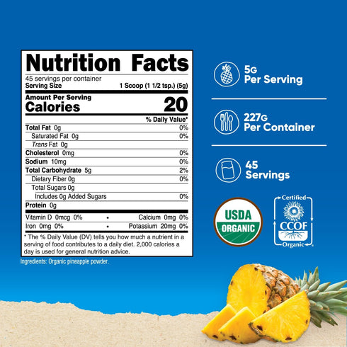 Nutricost Organic Pineapple Powder (8 OZ) - USDA Certified Organic, Gluten Free Pineapple Juice Powder