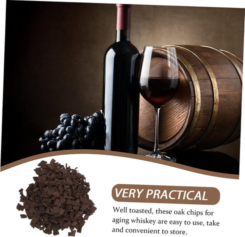 1Pack OUNONA Aging Wine Oak Chips Heavy Toasted French Oak for Home Brewing Wine Making Enhance Red Wine Flavor Aroma