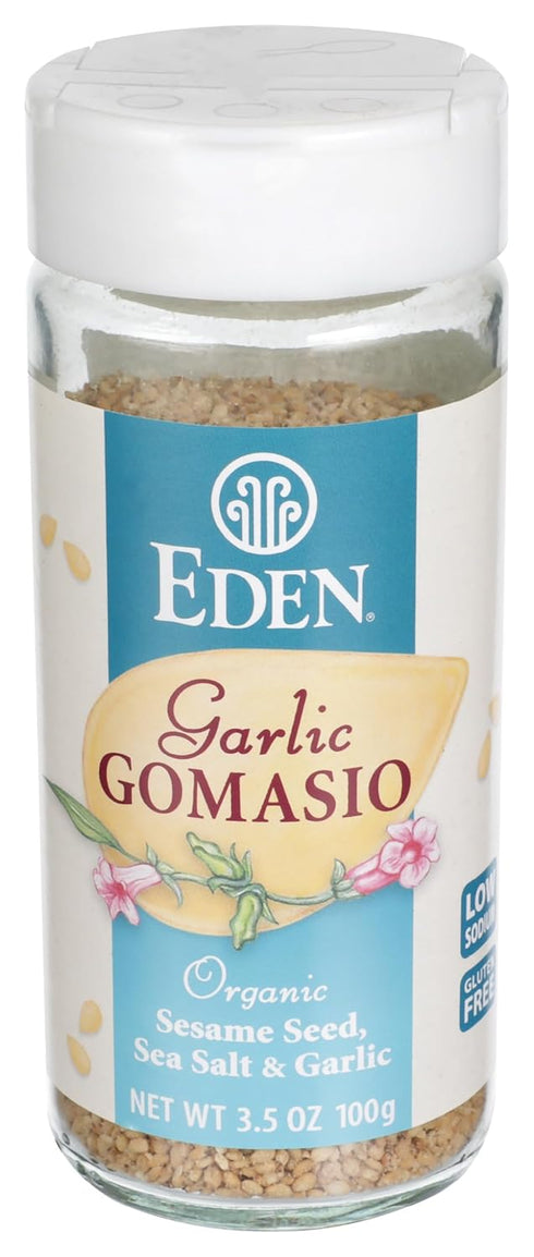 3.5 oz Eden Organic Garlic Gomasio, Glass Jar, Sesame Salt