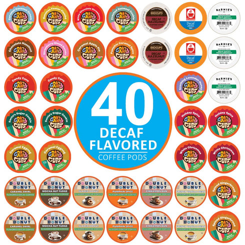 Crazy Cups Flavored Decaf Coffee Pods Variety Pack Compatible with Keurig K