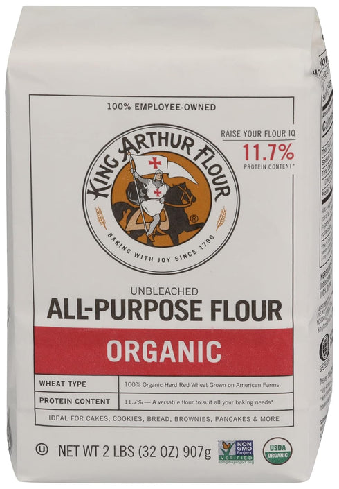 King Arthur Flour Org All-Purpose Flour 2 Lb, (Pack Of 12)