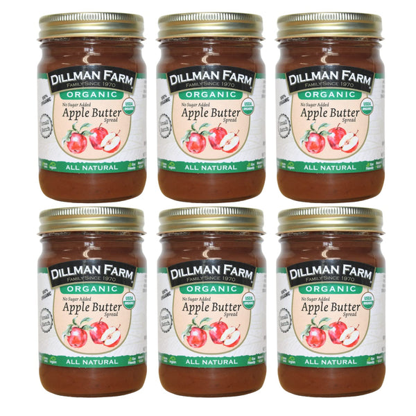 Dillman Farm Organic No Sugar Added Apple Butter - Keto, Gluten-Free, Non-GMO,