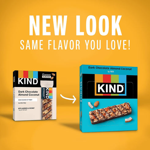 3g 24 Count KIND Healthy Snacks Bars, Dark Chocolate Almond Coconut, Gluten Free, High Fiber Snacks, Protein