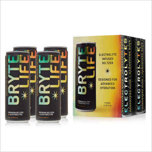 BRYTELIFE Electrolyte-Infused Seltzer Non-Alcoholic Hydrating Drinks with Zero Sugar Patented Electrolyte-Enriched Formula