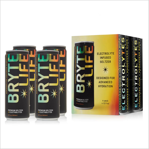 BRYTELIFE Electrolyte-Infused Seltzer Non-Alcoholic Hydrating Drinks with Zero Sugar Patented Electrolyte-Enriched Formula